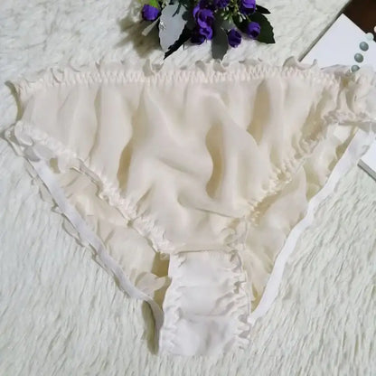 Translucent Silk Triangle Panties for Women