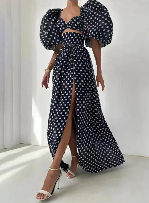 Polka Puff Elegance Suit