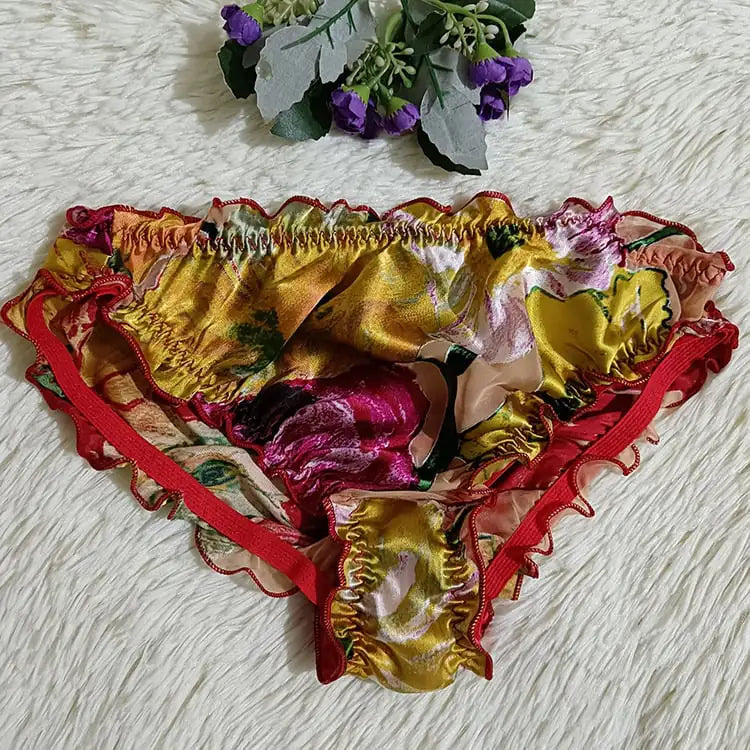Translucent Silk Triangle Panties for Women