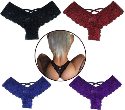 4-Pack Elegant Lace Ladies Panties Plus Size