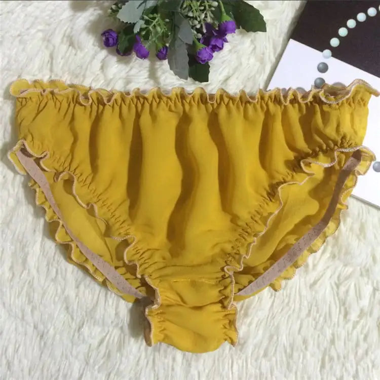 Translucent Silk Triangle Panties for Women