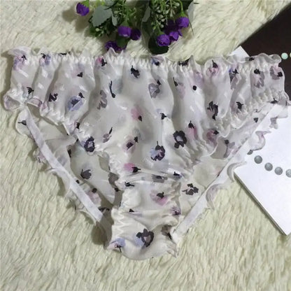 Translucent Silk Triangle Panties for Women