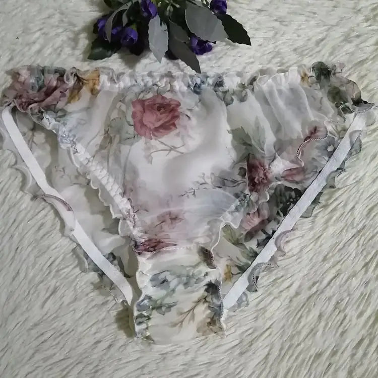Translucent Silk Triangle Panties for Women