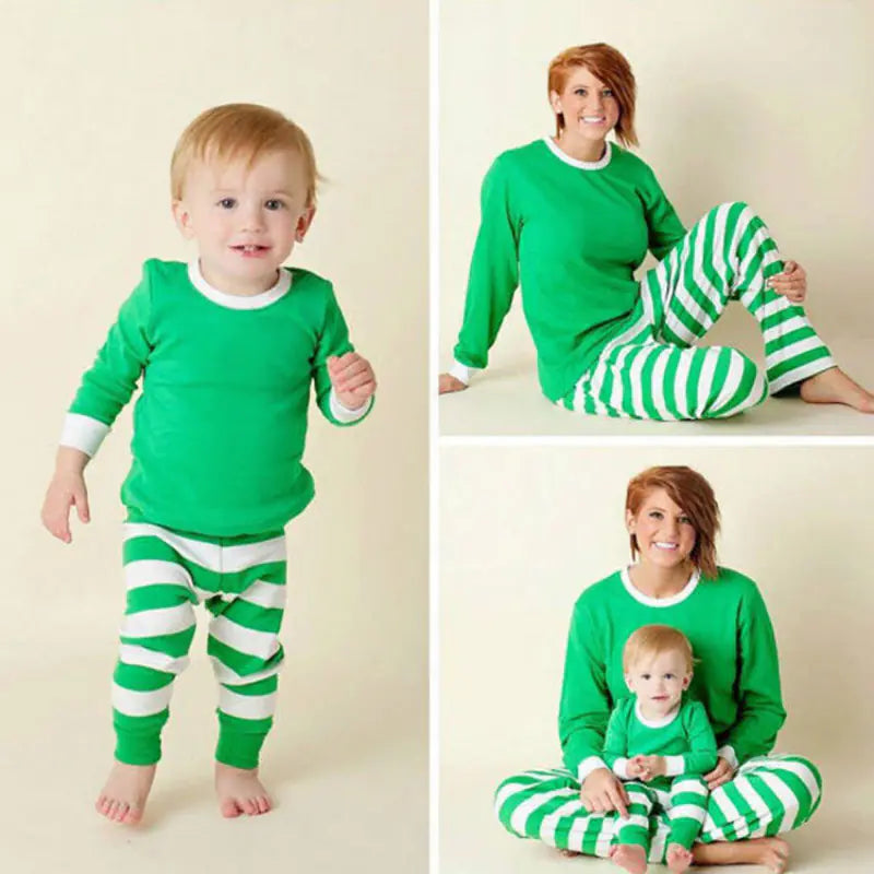 Striped Christmas Pajamas for Kids and Family Outfits