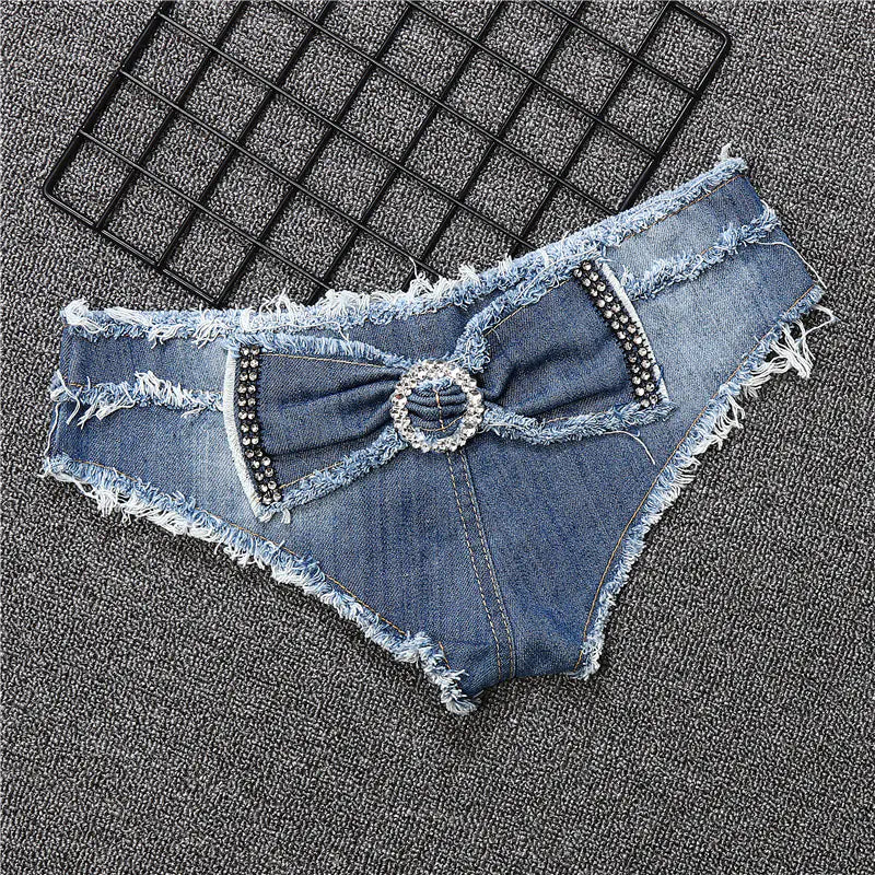 Chic Denim Bow Shorts - Beach Fit