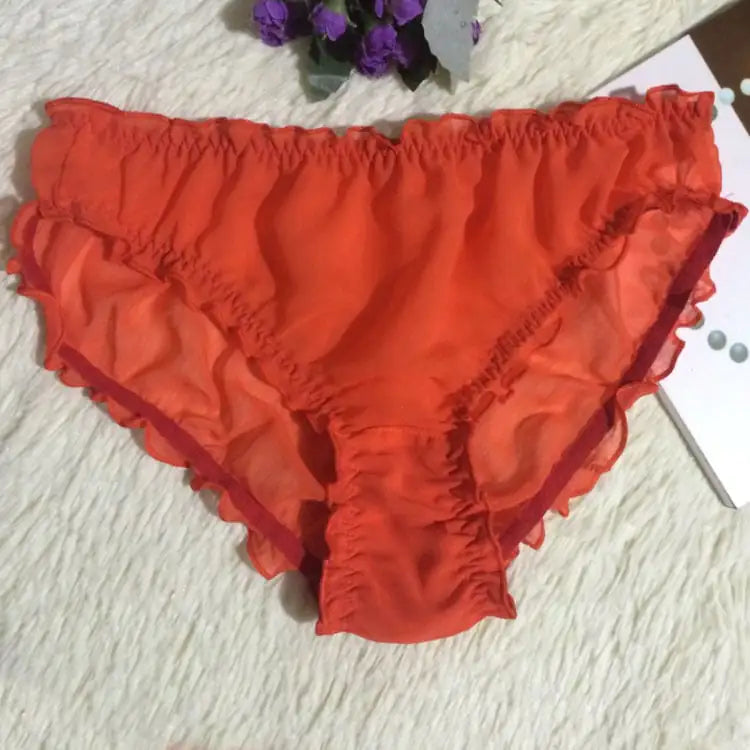 Translucent Silk Triangle Panties for Women