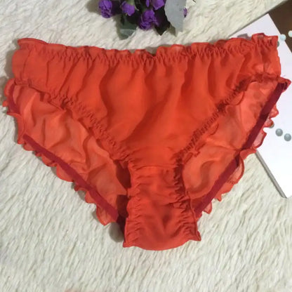 Translucent Silk Triangle Panties for Women