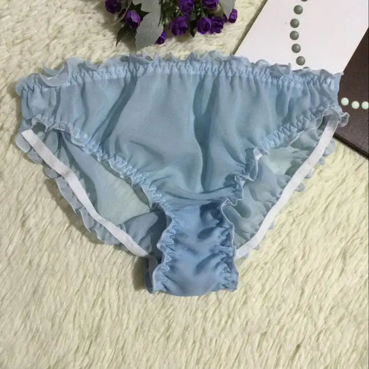 Translucent Silk Triangle Panties for Women