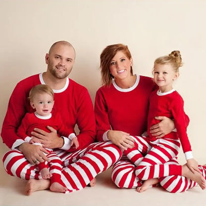 Striped Christmas Pajamas for Kids and Family Outfits