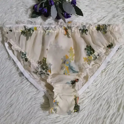 Translucent Silk Triangle Panties for Women