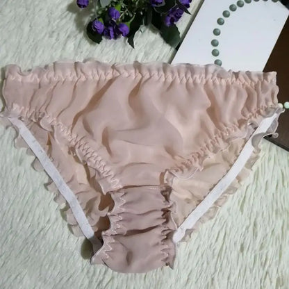 Translucent Silk Triangle Panties for Women