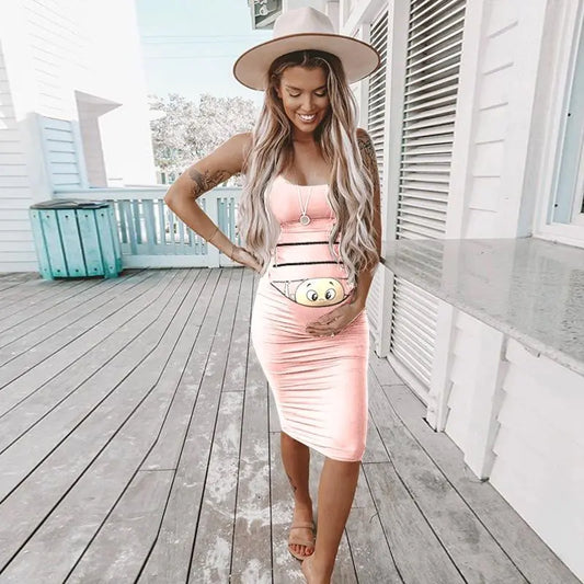 Maternity Long Dress - Elegant Pregnancy Dress