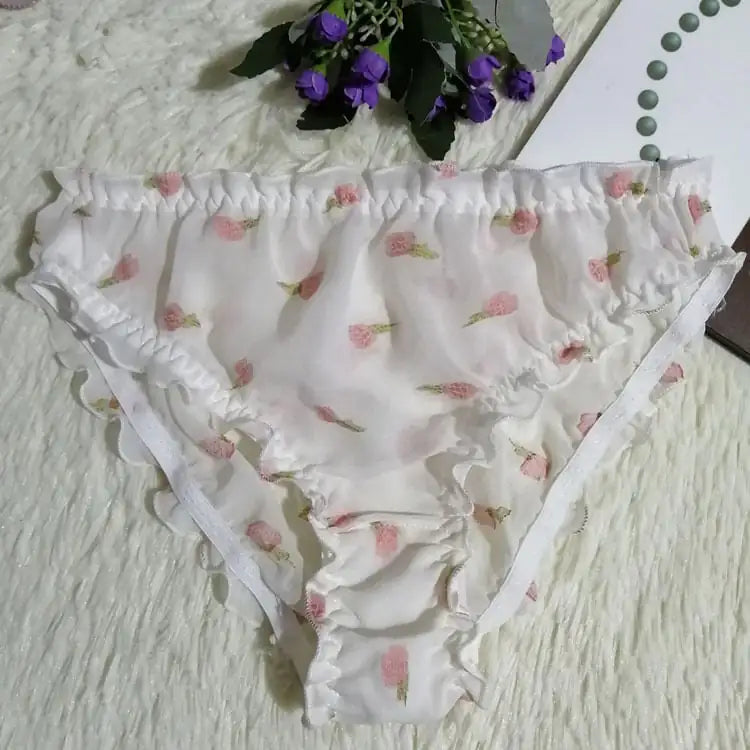 Translucent Silk Triangle Panties for Women