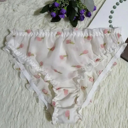 Translucent Silk Triangle Panties for Women