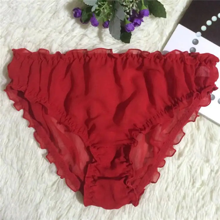 Translucent Silk Triangle Panties for Women
