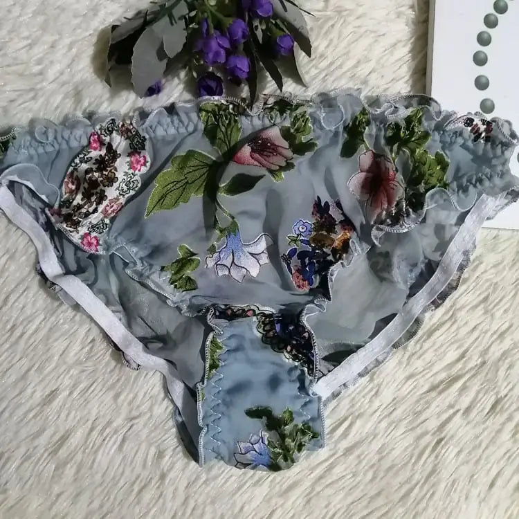 Translucent Silk Triangle Panties for Women