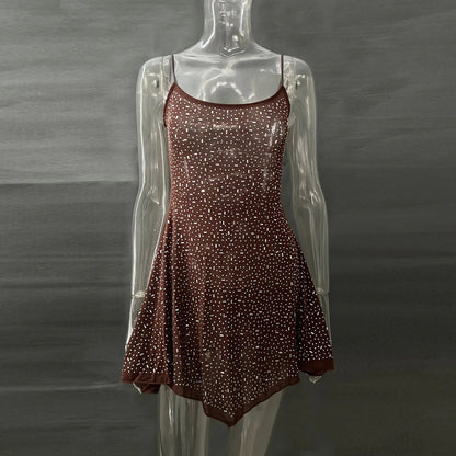 Chic Sheer Sling Dress with Embellishments