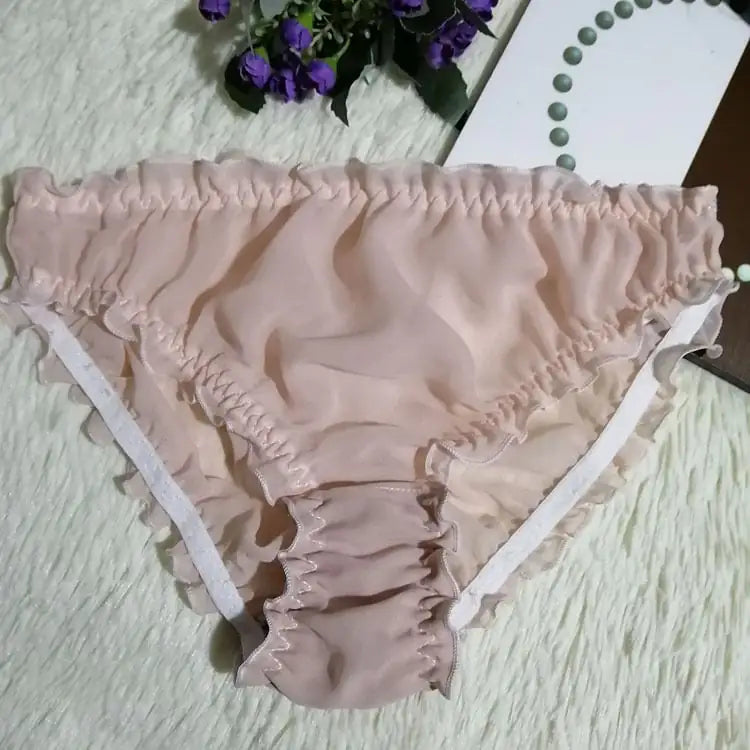 Translucent Silk Triangle Panties for Women