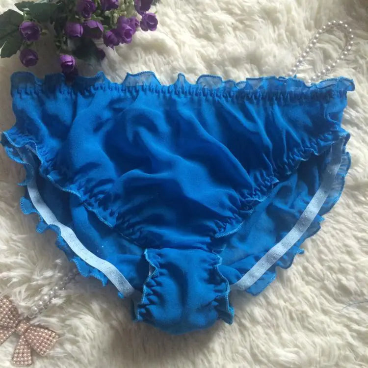 Translucent Silk Triangle Panties for Women
