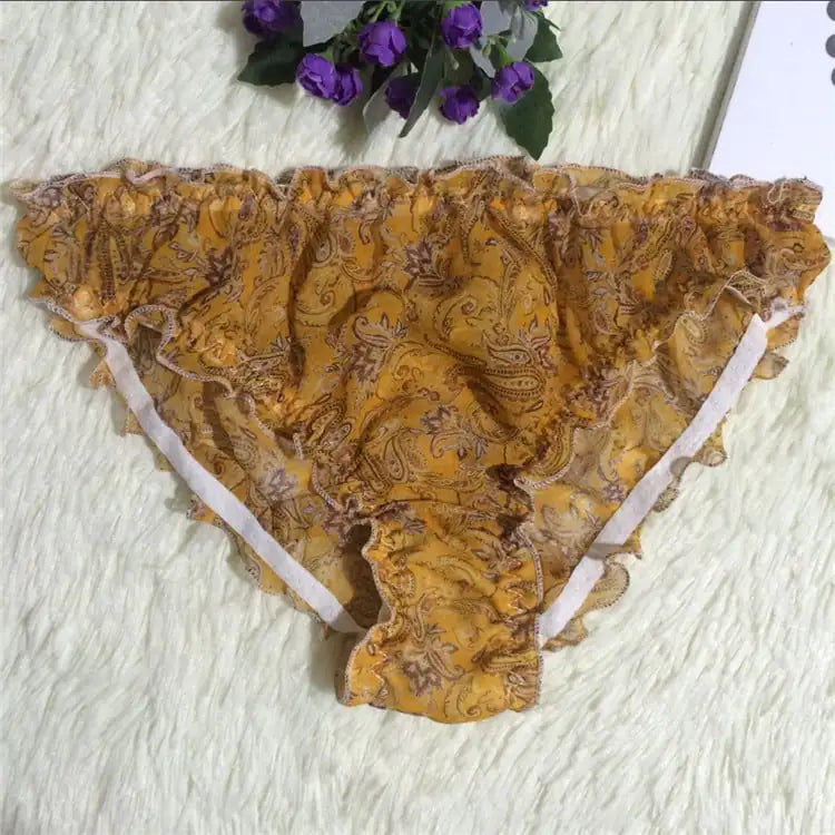 Translucent Silk Triangle Panties for Women