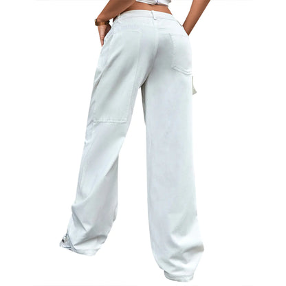 Chic High-Waist Loose Denim Pants