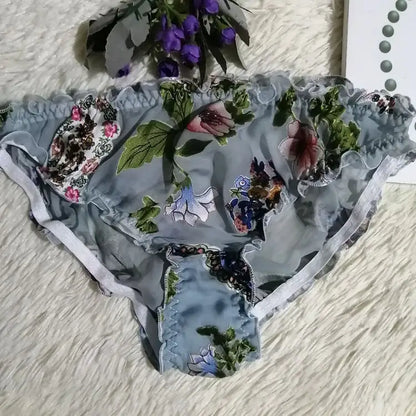 Translucent Silk Triangle Panties for Women