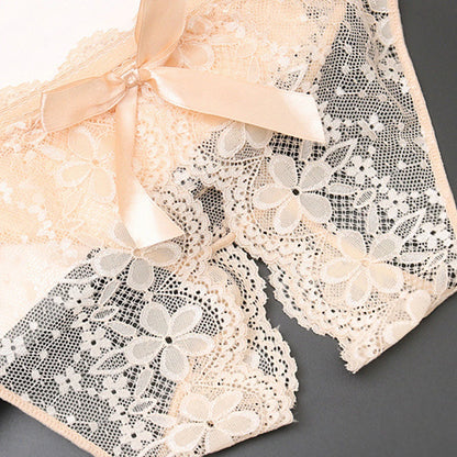 Crotchless Stretch Women'S Panties Beige Summer Open Crotch Panties Sheer Lace Adults Underpants,M-L