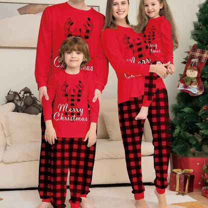 2024 Christmas Family Pajamas with Letter Print