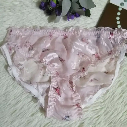 Translucent Silk Triangle Panties for Women