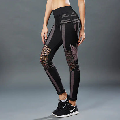 Chic Mesh Color-Block Yoga Leggings