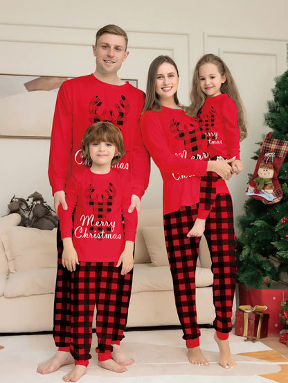 2024 Christmas Family Pajamas with Letter Print