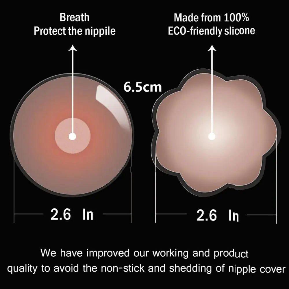 Silicone Invisible Bra Pasties - Reusable & Adhesive