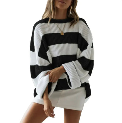 Ladies' Colorblock Stripe Sweater