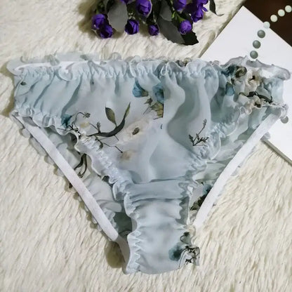 Translucent Silk Triangle Panties for Women