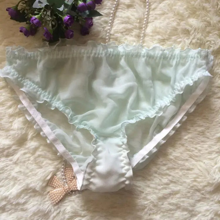 Translucent Silk Triangle Panties for Women