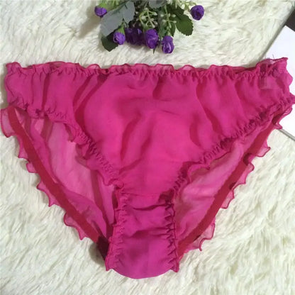 Translucent Silk Triangle Panties for Women