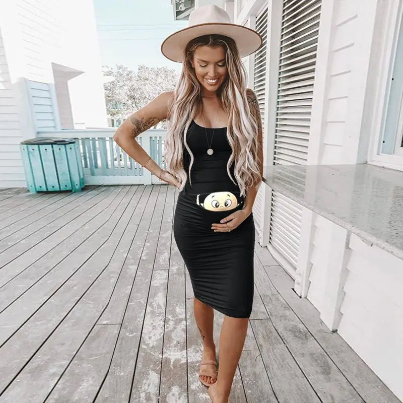 Maternity Long Dress - Elegant Pregnancy Dress