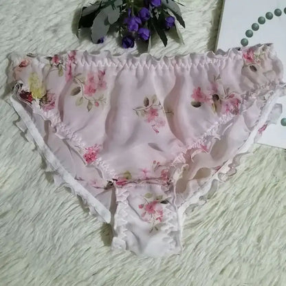 Translucent Silk Triangle Panties for Women